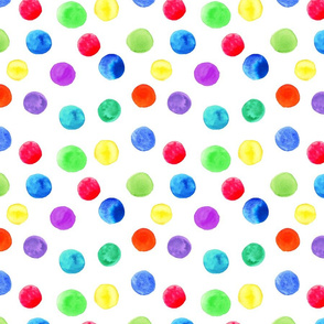 Rainbow Watercolor Polka Dot
