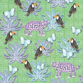 Leopard, Toucan and Butterfly