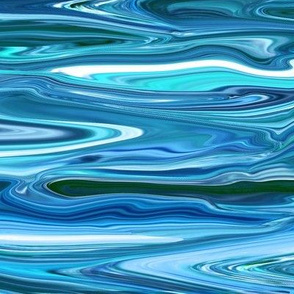 LQQM - Liquid Aquamarine Blue Marble, large, crosswise