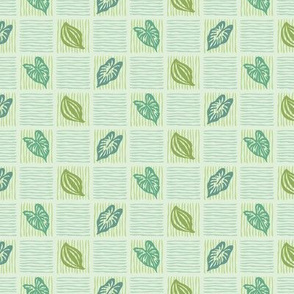 Basket Weave Green Leaf