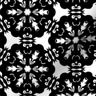 Black and White Owl Snowflake