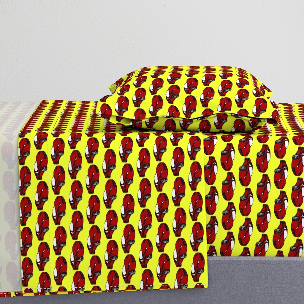 Ferrari race car fabric pattern in yellow and red