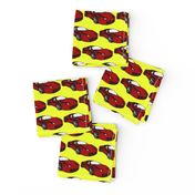 Ferrari race car fabric pattern in yellow and red