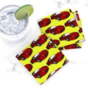 Ferrari race car fabric pattern in yellow and red