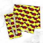 Ferrari race car fabric pattern in yellow and red