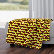 Ferrari race car fabric pattern in yellow and red