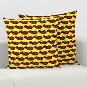 Ferrari race car fabric pattern in yellow and red