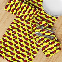 Ferrari race car fabric pattern in yellow and red