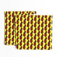 Ferrari race car fabric pattern in yellow and red