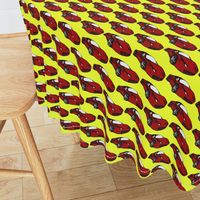 Ferrari race car fabric pattern in yellow and red