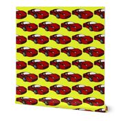 Ferrari race car fabric pattern in yellow and red