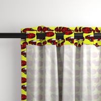 Ferrari race car fabric pattern in yellow and red