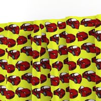 Ferrari race car fabric pattern in yellow and red