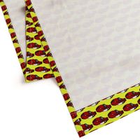 Ferrari race car fabric pattern in yellow and red