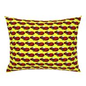 Ferrari race car fabric pattern in yellow and red