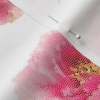 Pink Peony Micro Mosaic Tile on White