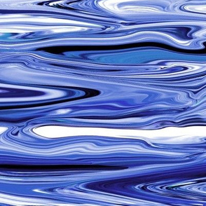 LQIF - Large - Liquid Ice Floe in Sapphire Blue and White - Crosswise Grain