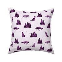 wolves on purple 