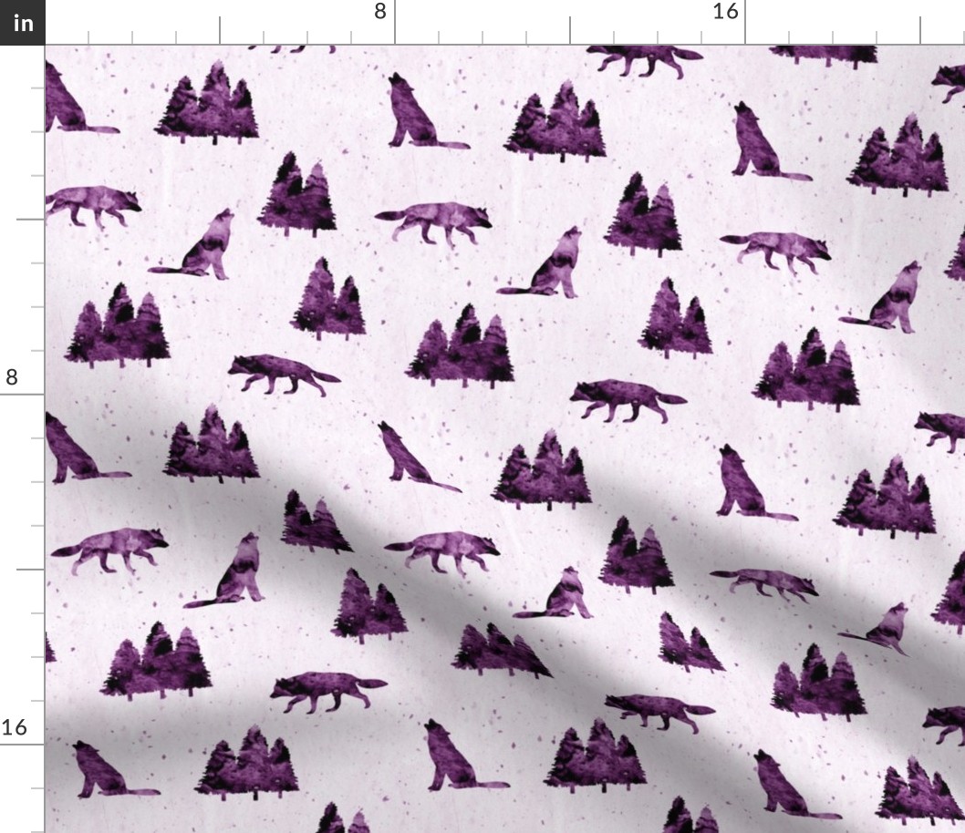wolves on purple 
