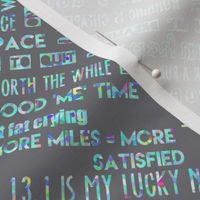 running motivation - mint rainbow chip on grey