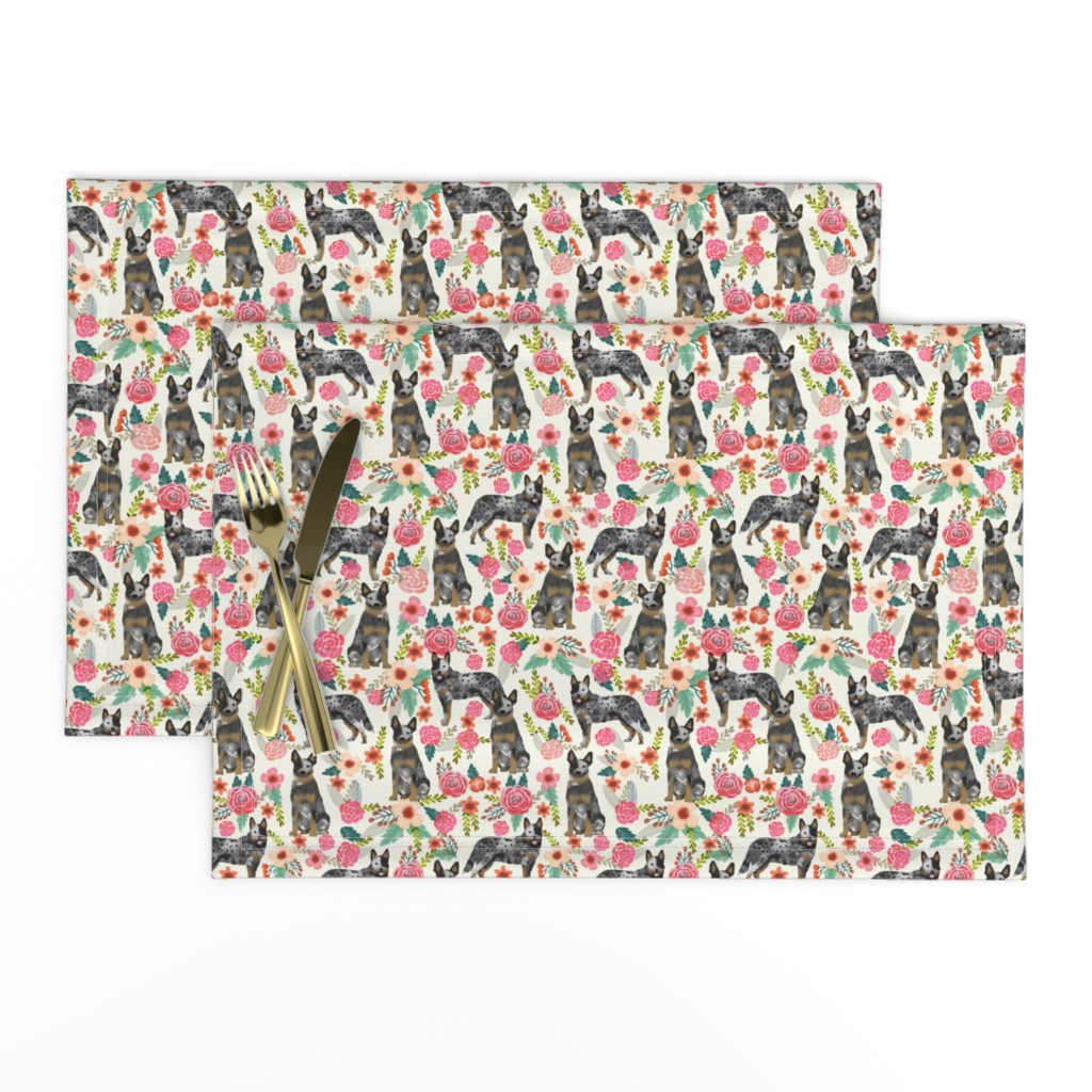 Australian Cattle Dog florals cream