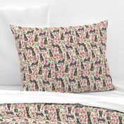 Australian Cattle Dog florals cream