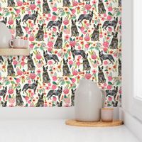 Australian Cattle Dog florals cream