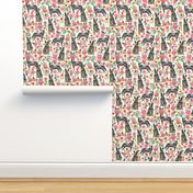 Australian Cattle Dog florals cream