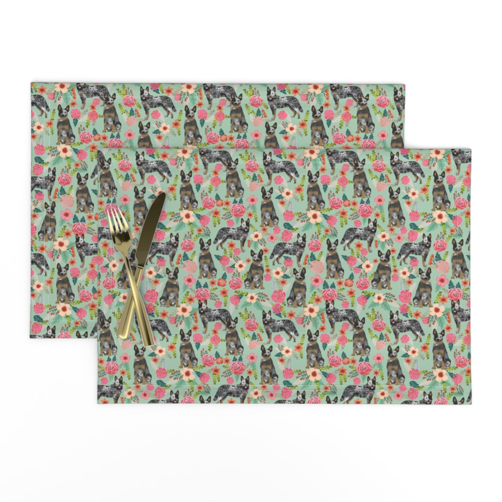 Australian Cattle Dog florals mint