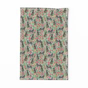 Australian Cattle Dog florals mint