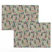 Australian Cattle Dog florals mint