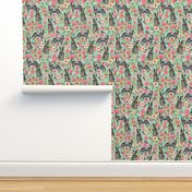 Australian Cattle Dog florals mint