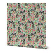 Australian Cattle Dog florals mint