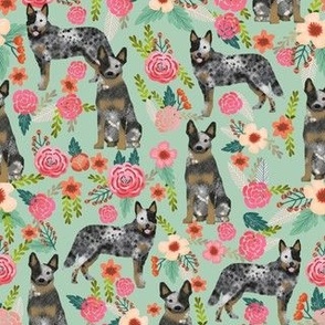 Australian Cattle Dog florals mint