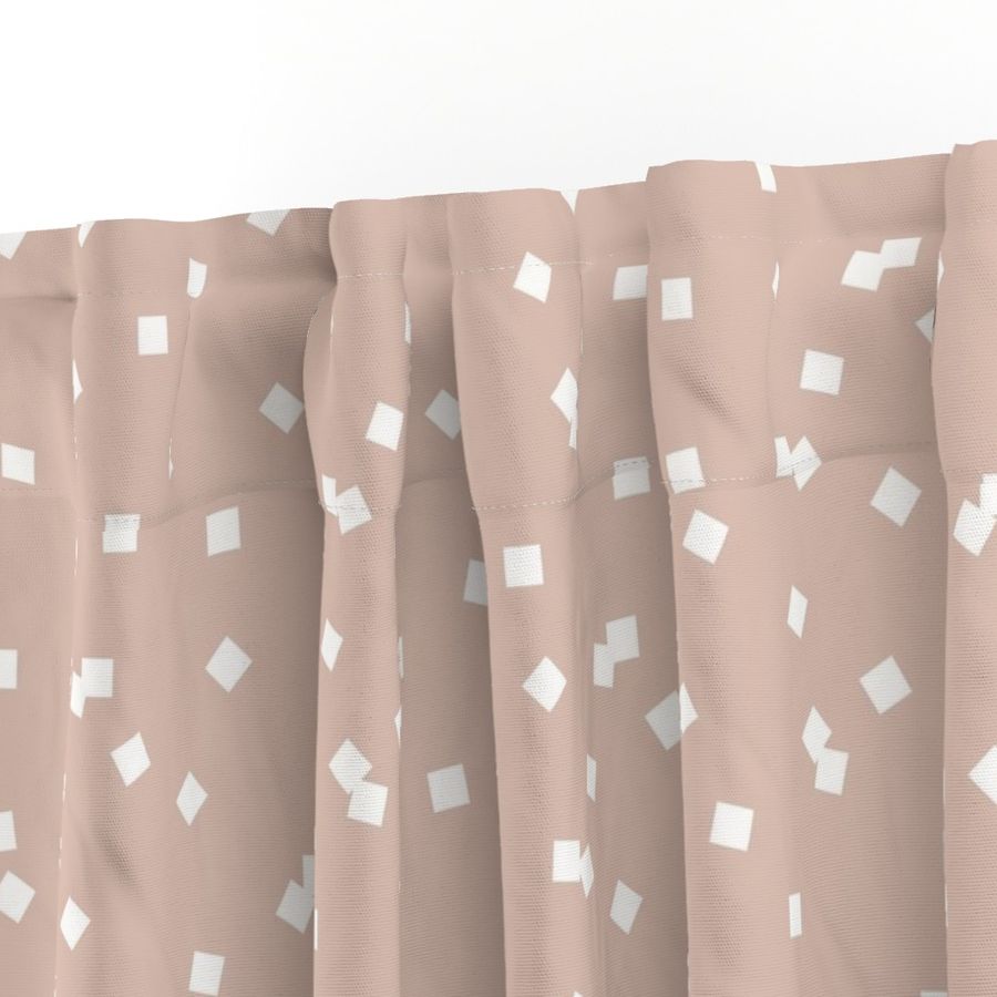 Tiny squares - white on blush dusty pink