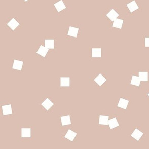 Tiny squares - white on blush dusty pink