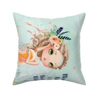 FOR MINKY / 2 PILLOWS & 1 BLANKET / PEACH MERMAID