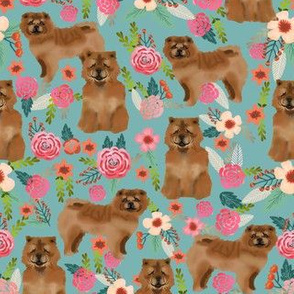 chow chow florals dog fabric gulf