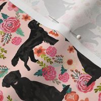 Flat Coated Retriever dog breed florals pink