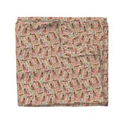 Sharpei dog fabric with florals sand