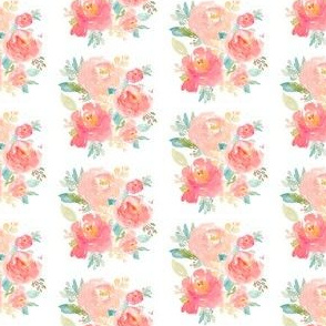 2" Floral Sweet Pastel - White