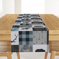 Adventure Awaits Quilt- Soft Blue, Black And Grey