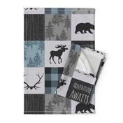 Adventure Awaits Quilt- Soft Blue, Black And Grey