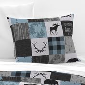 Adventure Awaits Quilt- Soft Blue, Black And Grey