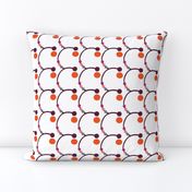 Dots in orange, plum,pink, teal - geometric fun