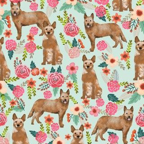 australian cattle dog red heeler fabric florals dog design cute dogs fabric