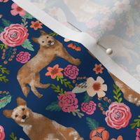 australian cattle dog red heeler fabric florals dog design floral fabric