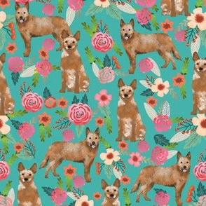 australian cattle dog red heeler fabric floral fabric dog florals fabric