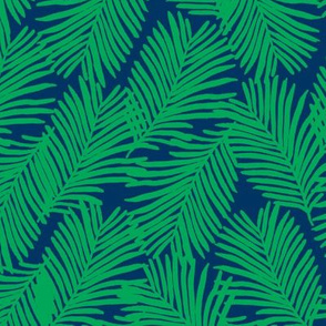 palms green and navy palm print