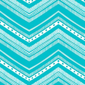 Doodle Chevron - Turquoise